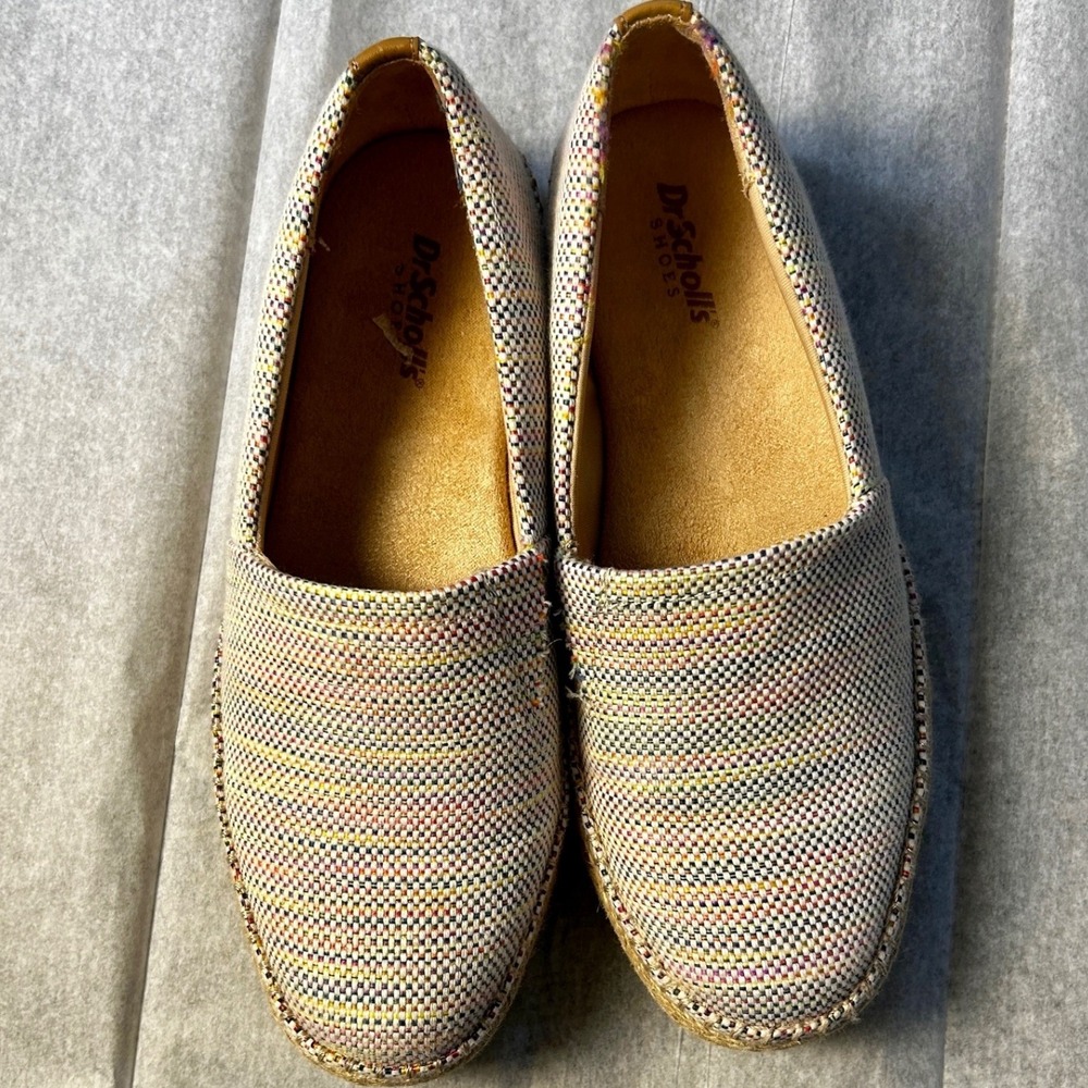 Dr Scholls Sunray Espadrille Flat Womens 8.5 Woven Platform